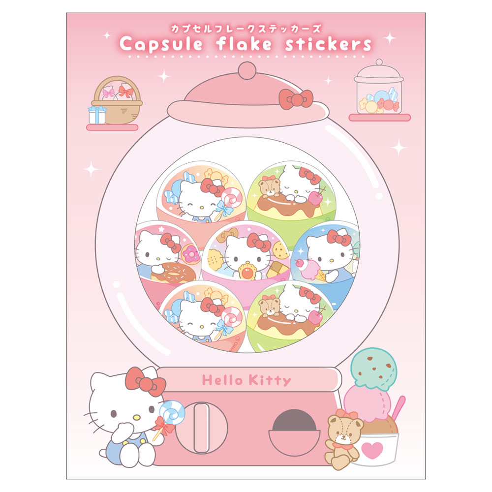 サンリオキャラクターズカプセルフレークステッカーズ　ハローキティ...