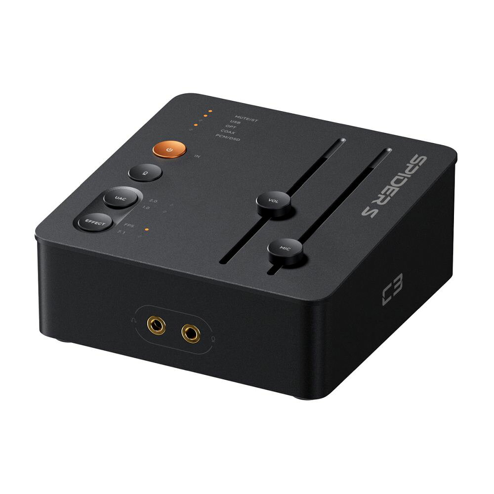 【StepSense 足音強調機能 FPSゲーム向け】
StepSenseは、足音や移動音などの重要なサウンドを強調し、FPSゲームにおける位置把握をサポートします。
ほかのゲーム音への影響を抑えながら重要な音声情報を際立たせ、PC、PS5、Switchでよりクリアかつ臨場感あふれるゲームプレイを実現します。

【ハイレゾ対応 ゲーミングオーディオ体験】
XMOS XU316とCS43131を搭載し、クリアで解像度の高いゲームサウンドを実現します。
優れた音の分離感と低歪設計により、リロード音や環境音、遠距離の効果音などの細かな音情報まで忠実に再現し、FPSゲームへの没入感を高めます。

【7.1chバーチャルサラウンドと8バンドEQ調整に対応したUSBゲーミングサウンドカード】
Webブラウザから利用できる8バンドEQ調整機能と7.1chバーチャルサラウンド機能を搭載。
FPS向けのゲームプリセットを内蔵し、好みに合わせたカスタムプロファイルの作成にも対応しています。
ドライバーのインストールは不要で、PC、PS5、Switchで手軽にサウンドを最適化できます。

【AIノイズキャンセリング＆マイクモニタリング機能】
AIノイズキャンセリングにより、キーボードの打鍵音やファンノイズ、周囲の環境音を最大40dB低減し、よりクリアなボイスチャットを実現します。
マイクモニタリング機能により、自分の声をリアルタイムで確認できるため、ゲーム、ライブ配信、音声通話時の音量や話し方をより正確にコントロールできます。

【マルチプラットフォーム対応 プラグアンドプレイ設計】
USB Type-C接続のプラグアンドプレイ設計を採用。
USB、光デジタル（OPT）、同軸デジタル（COAX）入力と、3.5mmおよびRCA出力を搭載し、
PC、ゲーム機、ヘッドセット、アクティブスピーカーとの接続に対応しています。
UAC1.0モードに対応しており、PS5やSwitchなどのゲーム機でも使用できます。

＜スペック＞
●チップセット：XMOS XU316＋CS4313＋TPA6120＊2
●最大サンプリングレート
・UAC 2.0： PCM 384kHz±32bit／DSD256
・UAC 1.0： PCM 48kHz±16bit
・OPT： PCM 192kHz±24bit
・COAX： PCM 192kHz±24bit

●対応ヘッドホンインピーダンス：16-300Ω
●入力端子：同軸、光、USB-C（電源／データ送信）、3.5mmマイク
●出力端子：3.5mmジャック、RCAジャック
●ファームウェアアップデート：
cc.fosiaudio.com にアクセスし、デバイスを選択すると、WebアプリからC3のファームウェアをオンラインでアップデートできます。

●入力電圧：DC 5V
●Webアプリリンク：cc.fosiaudio.com

●USBドライバー：
DSD本出力再生する場合はドライバーのインストールが必要ですが、それ以外の場合はドライバーのインストールは不要です。
Windows 7／8／8.1／10／11（ドライバーが必要）
Mac OSX 10.6以降、Linux（ドライバー不要）