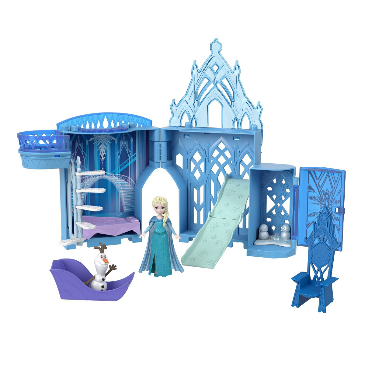 マテル アナと雪の女王（アナ雪／フローズン)（Disney Frozen）　エルサとこおりのおしろ（かさねるおしろシリーズ！ミニドール） きせかえ人形・ハウス ままごと・ごっこ遊び プレイセット　ミニドール1体付 3歳から ブルー JNJ29