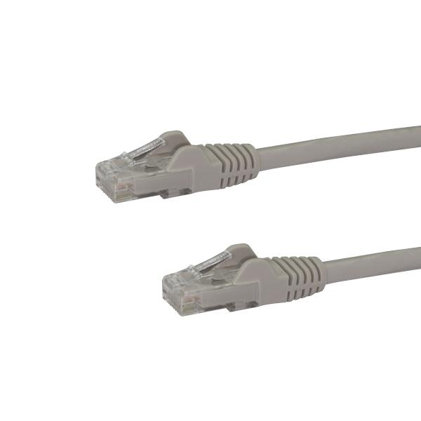 カテゴリ6 LANケーブル（Cat6） RJ45モールドコネクタ（ツメ折れ防止カバー付き） 1m グレー