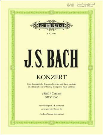 【輸入楽譜】バッハ, Johann Sebastian: 2台のチェンバロのための協奏曲 第1番 ハ短調 BWV 1060
