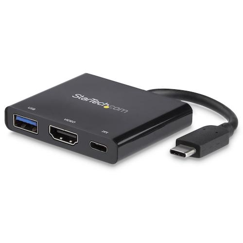 USB Type-C接続HDMIディスプレイ変換アダプタ ブラック USB 3.0ポート 60W USB Power Delivery