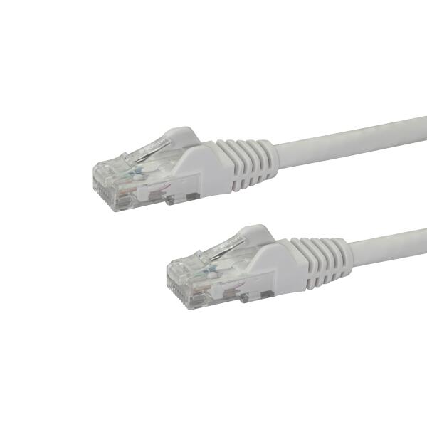 カテゴリ6 LANケーブル（Cat6） RJ45モールドコネクタ（ツメ折れ防止カバー付き） 1m ホワイト