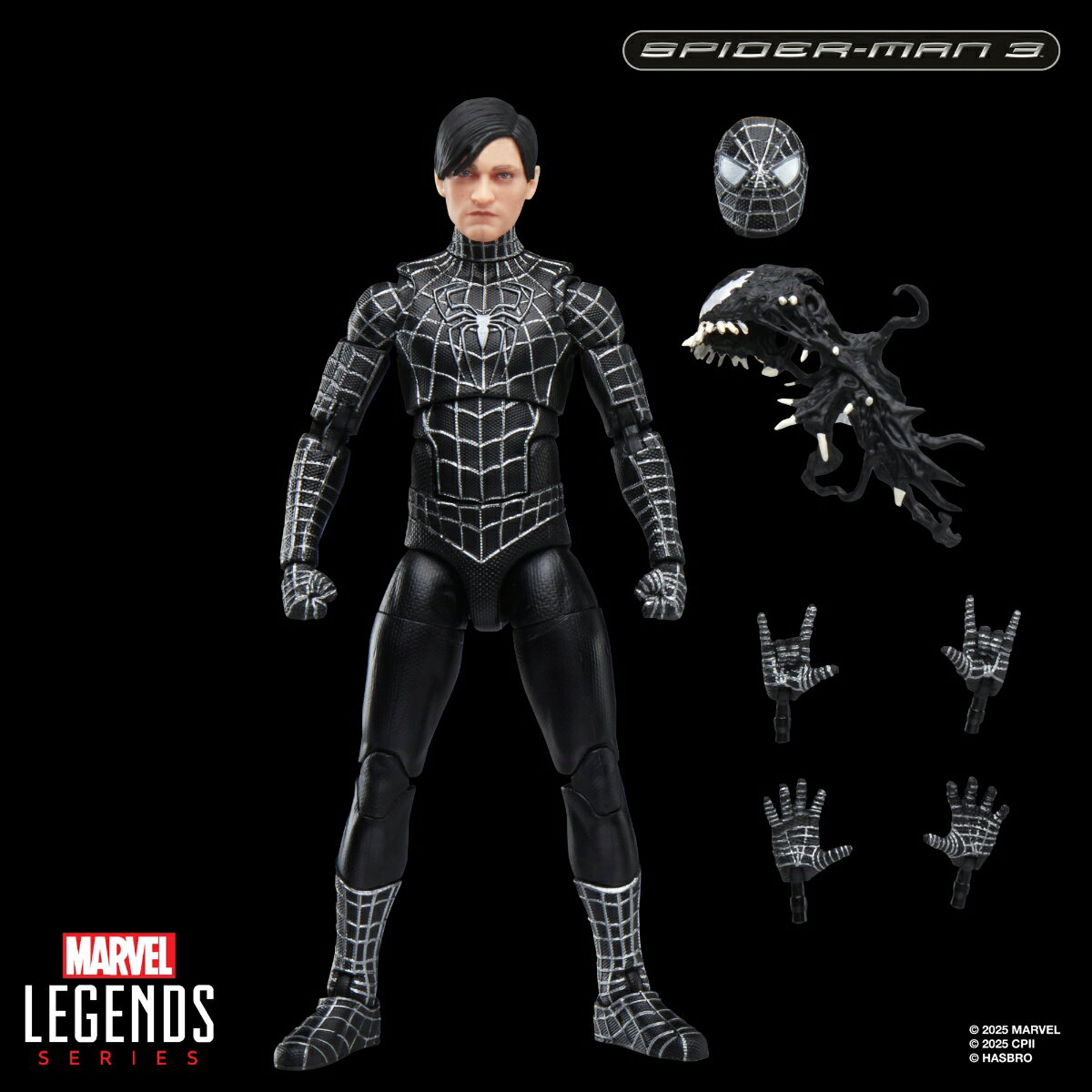 ハズブロ(Hasbro)MARVEL マーベルレジェンドシリーズ スパイダーマン、『スパイダーマン 3』 コレクション用 15 cm アクションフィギュア、スパイダーマン シンビオート アクセサリー付き G0589 正規品