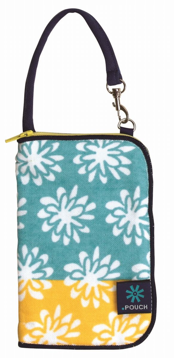 フラワー　ブルーAD／どっとポーチ　マルチケース