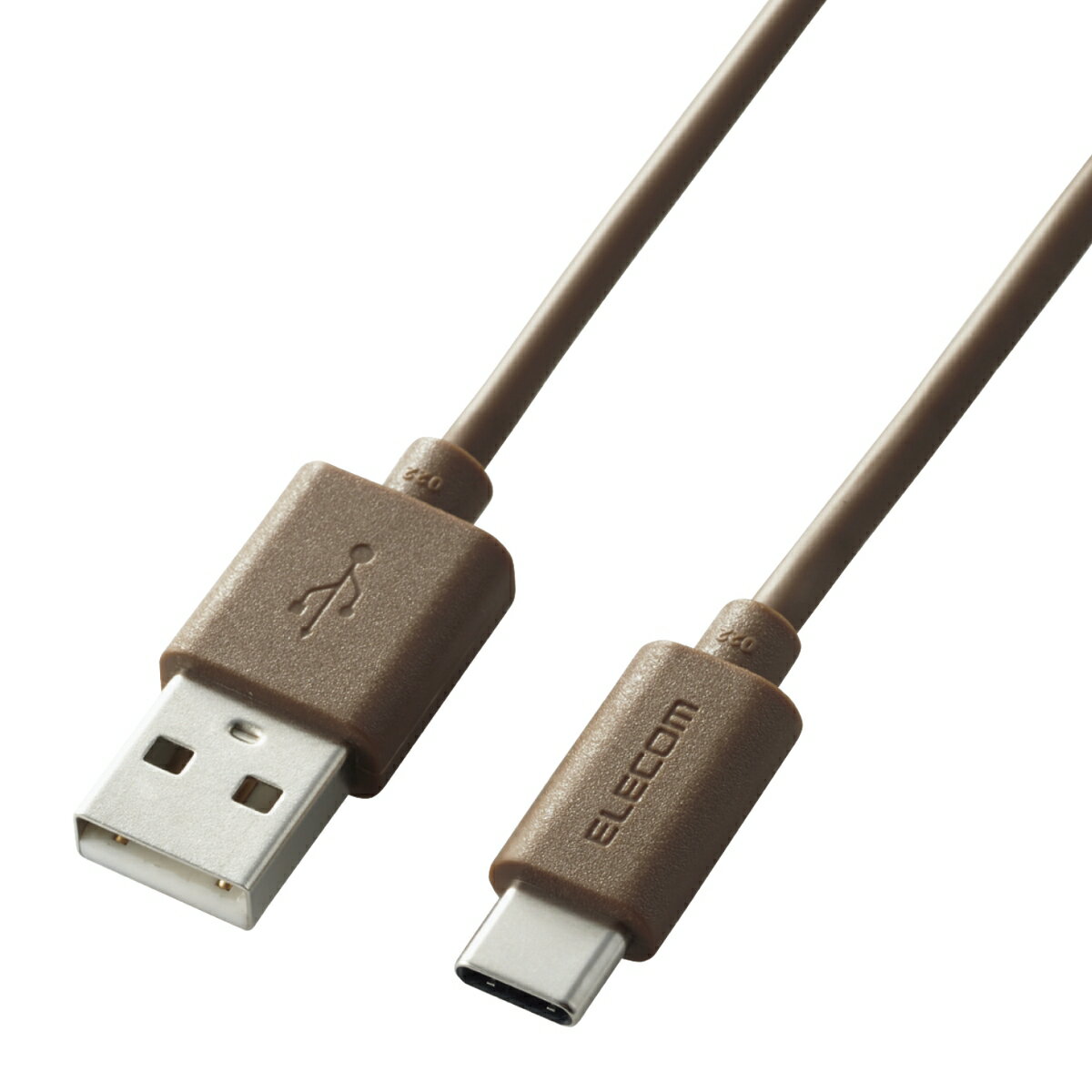 USBケーブル USB A to USB C インテリアカラー RoHS 1m ダークブラウン