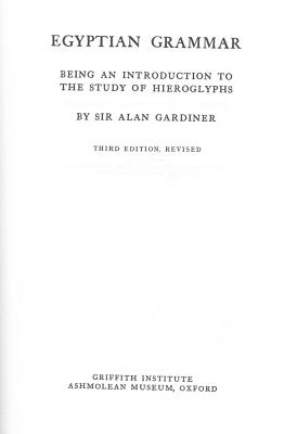 Although the first edition of the study appeared over seventy years ago, Gardiner's Egyptian Grammar remains the most comprehensive presentation of Middle Egyptian available, and is still an essential reference tool for all advanced work in the language. The latest, third, edition, appeared in 1957 and is now in its tenth reprinting. After each new element of grammar the learner is given a set of exercises, and the book also contains useful resources such as a list of hieroglyphic signs and information about the development of the language.