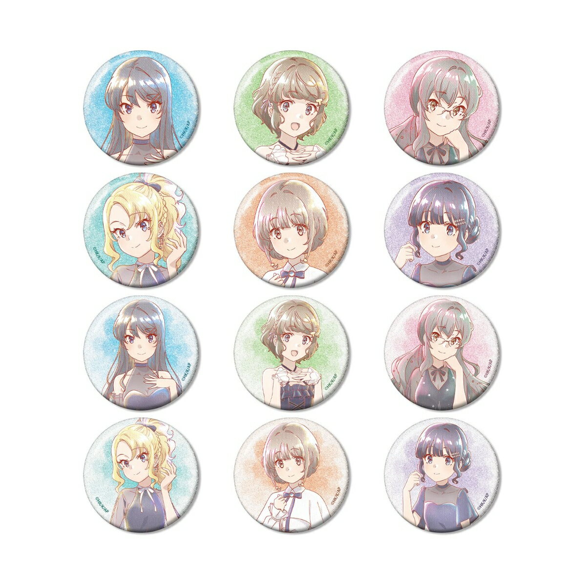 「青春ブタ野郎」シリーズ描き下ろし 星空ドレスver. トレーディング Ani-Art aqua label グリッター缶バッジ(BOX＝12個)