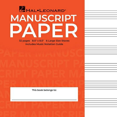 Wide Staff Manuscript Paper Red Cover Music Notebook with Large Staves and Music Notation Guide Hal WIDE STAFF MANUSCRIPT PAPER RE 