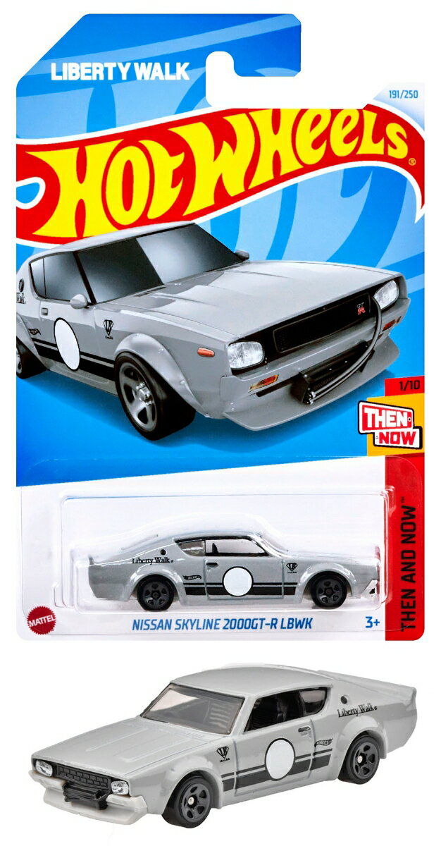 ホットウィール(Hot Wheels) ベーシックカー 日産 スカイライン 2000GT-R LBWK 乗り物おもちゃ ミニカー 3歳から グレー HXR13