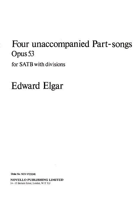 【輸入楽譜】エルガー, Edward: 4 UNACCOMPANIED PART-SONGS OP.53(S,A,T,B)
