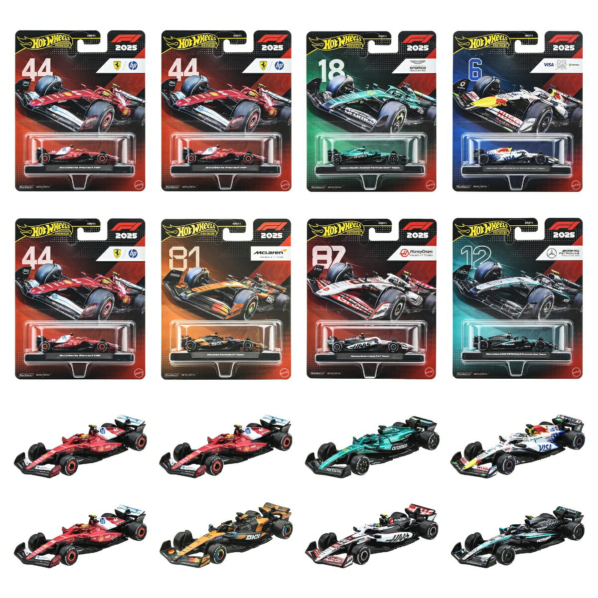 ホットウィール(Hot Wheels) プレミアム レース アソートメント 乗り物おもちゃ ミニカー 8台入り BOX販売 14歳から マルチ HRV11-986L
