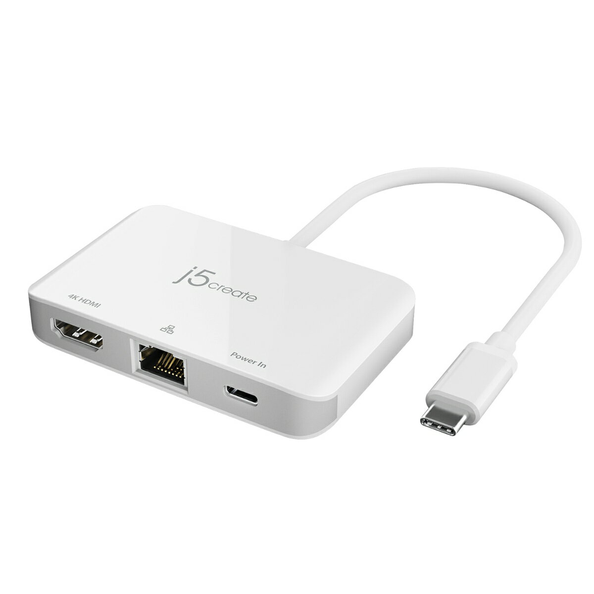USB Type-Cを備えたパソコン、タブレット、スマートフォンから3種類端子（有線LAN、HDMI、PD充電）を変換できる3in1マルチアダプターです。別売りのPD充電器を本機を通じて端末に充電しながら、HDMI大画面を増設して、安定した有線LANケーブル接続することができます。コンパクトな筐体に3つのケーブルを一台に集約して、会社、自宅、出張先までも便利性の高い製品です