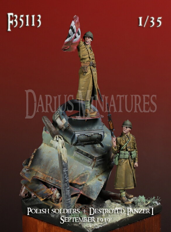 ダリウスミニチュア 1/35 WWII ポーランド 戦車を撃破した歩兵 1939年9月戦役 ジオラマセット(2体＋ベース) 【DMF35113】 (プラモデル)