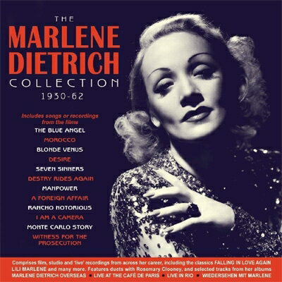 Disc1
1 : Falling in Love Again
2 : Naughty Lola
3 : Peter
4 : Jonny
5 : Quand L'amour Meurt
6 : Give Me the Man
7 : You Little So and So
8 : Assez
9 : Moi, Je M'ennuie
10 : If It Isn't Pain (Then It Isn't Love)
11 : Three Sweethearts Have I
12 : Awake in a Dream
13 : The Man's in the Navy
14 : I've Been in Love Before
15 : You Do Something to Me
16 : You've Got That Look
17 : You Go to My Head
18 : Falling in Love Again
19 : See What the Boys in the Back Room Will Have
20 : He Lied and I Listened
21 : Lili Marlene
22 : Symphonie
23 : Illusions
24 : Black Market
25 : Sag Mir Adieu (Time On My Hands)
Disc2
1 : Ich Hab' Die Ganze Nacht Geweint (I Couldn't Sleep a Wink Last Night)
2 : Get Away, Young Man (From 'Rancho Notorious')
3 : Too Old to Cut the Mustard - Rosemary Clooney & Marlene Dietrich
4 : Good for Nothin' - Rosemary Clooney & Marlene Dietrich
5 : Come Rain Or Come Shine
6 : Love Me
7 : Time for Love
8 : Look Me Over Closely
9 : Dot's Nice - Donna Fight!
10 : It's the Same
11 : Besides - He's a Man - Rosemary Clooney & Marlene Dietrich
12 : Land Sea and Air - Rosemary Clooney & Marlene Dietrich
13 : La Vie En Rose
14 : The Laziest Gal in Town
15 : Ich Hab' Noch Einen Koffer in Berlin
16 : Back Home Again in Indiana
17 : Near You (With Billy Vaughn)
18 : Another Spring, Another Love (With Burt Bacharach)
19 : I May Never Go Home Anymore (With Burt Bacharach)
20 : Kisses Sweeter Than Wine (With Burt Bacharach)
21 : Das Lied Ist Aus (Don't Ask Me Why) [with Burt Bacharach]
22 : Wenn Ich Mir Was W&uuml;nschen D&uuml;rfte (With Burt Bacharach)
23 : Cherche La Rose (With Burt Bacharach)
24 : Marie Marie (With Burt Bacharach)
25 : Ou Vont Les Fleurs (With Burt Bacharach)
26 : Dejeuner Du Matin (With Burt Bacharach)
Powered by HMV