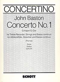 【輸入楽譜】バストン, John: リコーダー協奏曲 第1番 ト長調/トーマス編