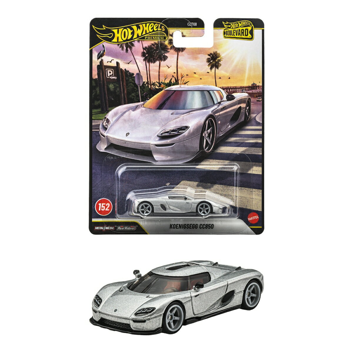 ホットウィール(Hot Wheels)　ブールバード ケーニグセグ CC850 乗り物おもちゃ ミニカー 3歳から シルバー JHW21