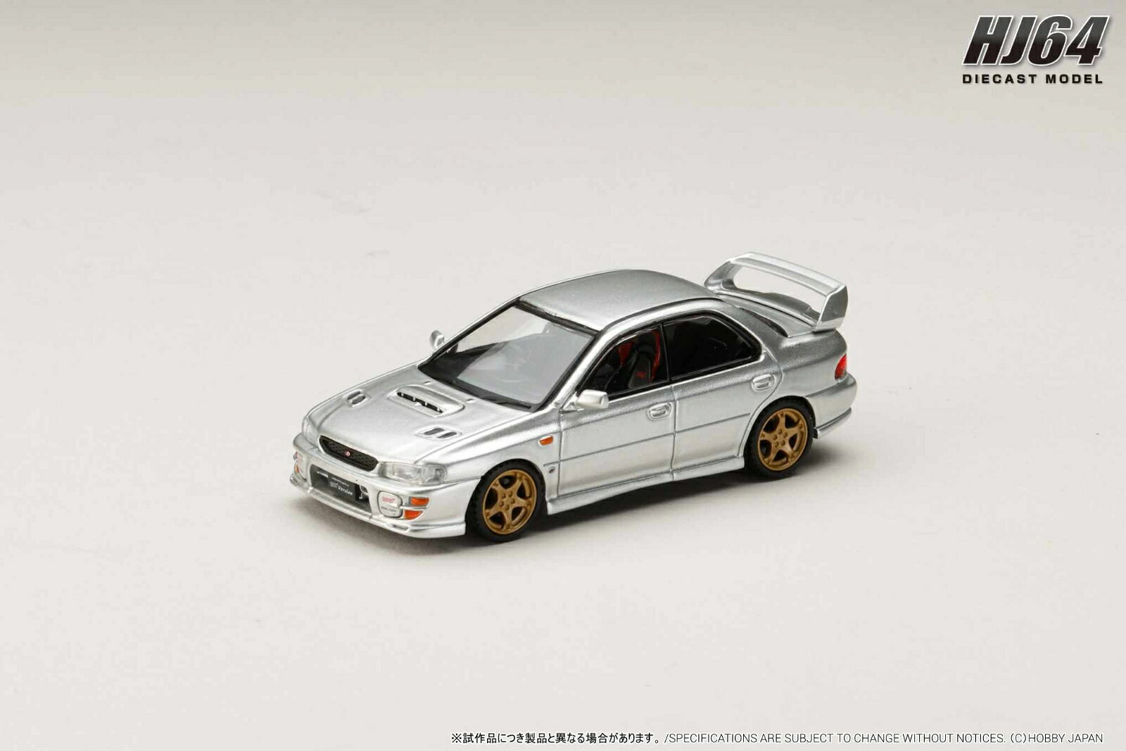 HJ64 1/64 SUBARU IMPREZA WRXSTi Ver.VI (GC8G) 1999アークティックシルバーメタリック 【HJ646013AS】 (ミニカー)