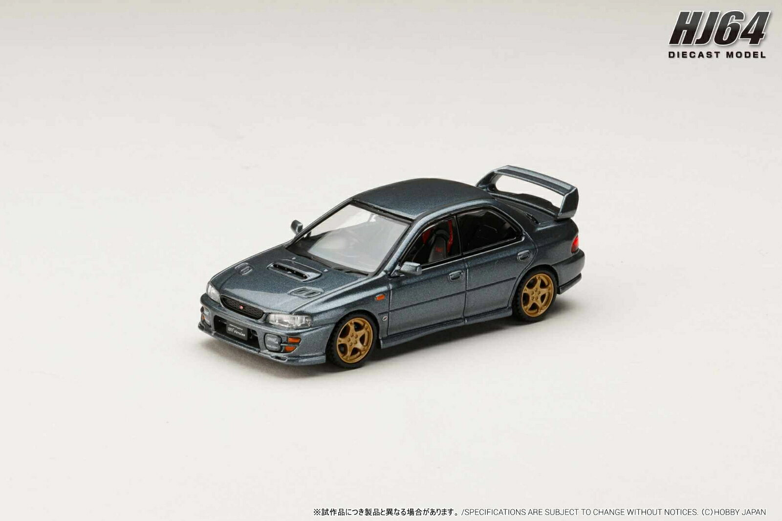 HJ64 1/64 SUBARU IMPREZA WRXSTi Ver.VI (GC8G) 1999クールグレーメタリック 【HJ646013AGM】 (ミニカー)