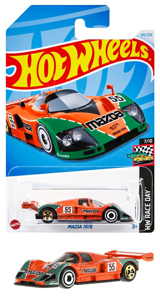 ホットウィール(Hot Wheels) ベーシックカー マツダ 787B 乗り物おもちゃ ミニカー 3歳から オレンジ HXR14
