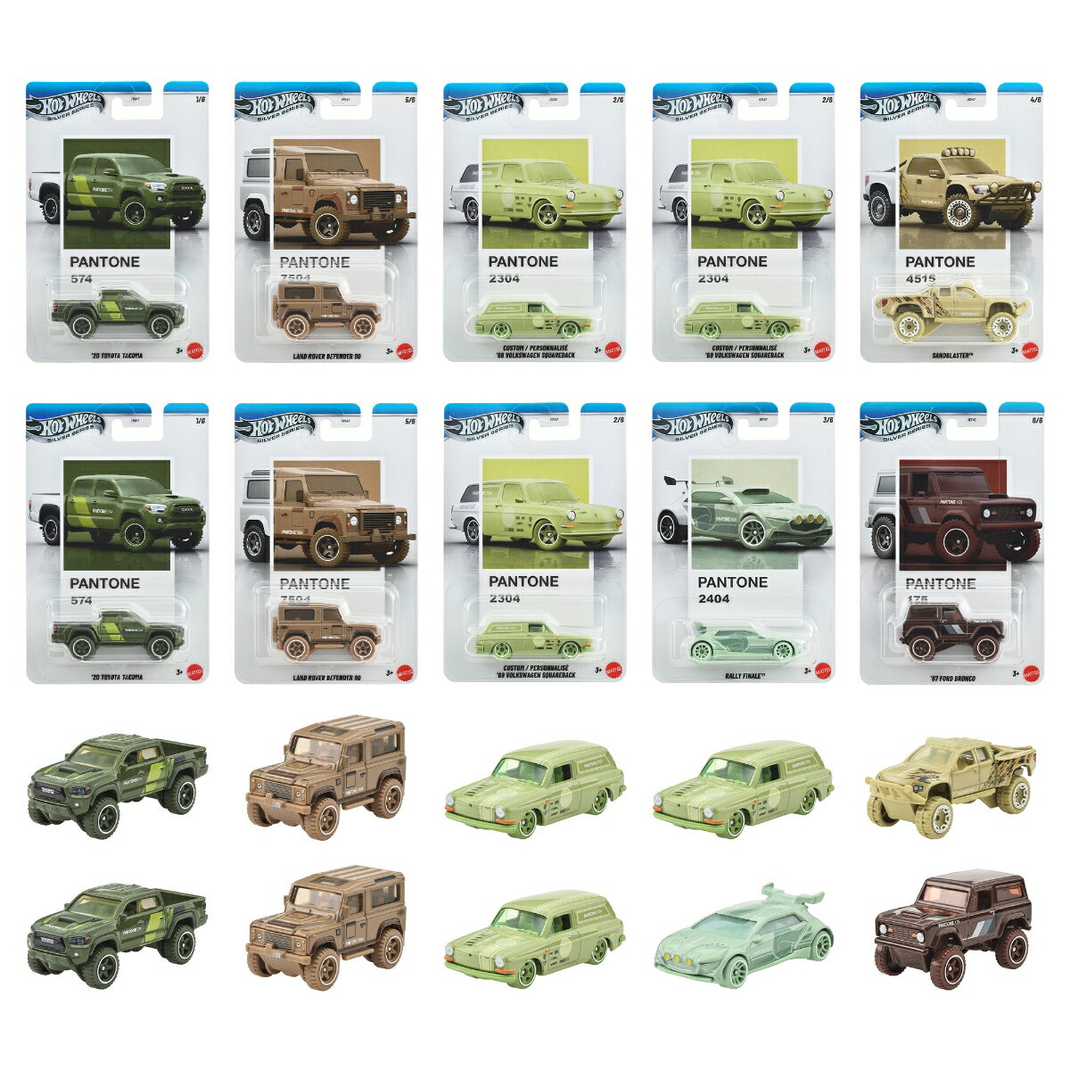 ホットウィール(Hot Wheels)　パントーン アソート - オフロードラリー 乗り物おもちゃ ミニカー 10台入り BOX販売 3歳から マルチ JKY47-986B