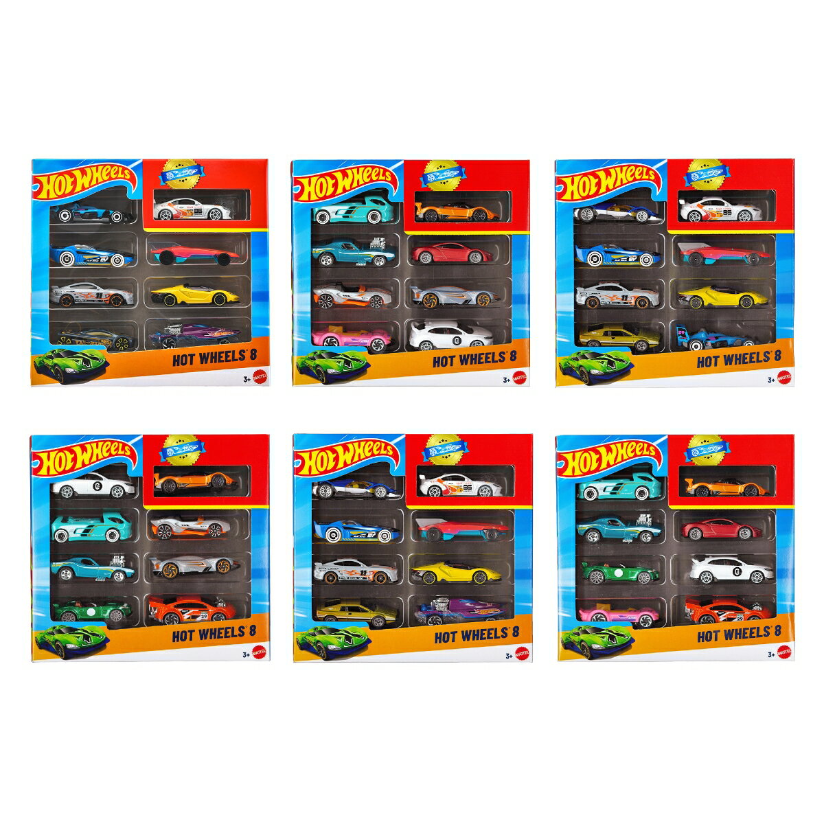 ホットウィール(Hot Wheels)　8カーパック アソート 6箱 ケース販売 乗り物おもちゃ ミニカー 合計48台 BOX販売 3歳から マルチ HPV78-988D