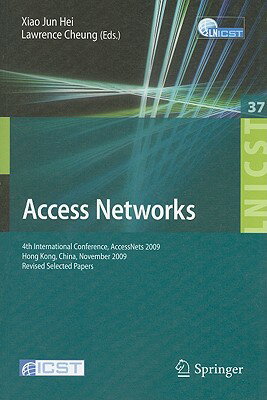This book constitutes the thoroughly refereed post-conference proceedings of the Fourth International Conference on Access Networks, AccessNets 2009, held in Hong Kong, China, in November 2009. The 11 revised full papers presented together with 8 invited papers were carefully reviewed and selected. The papers present original and fundamental research advances in the area of access networks, such as hybrid dynamic bandwidth and wavelength allocation algorithm, diversified applications in EPON, unsolicited grant services (UGS), mobile WiMAX network, FiWi networks, integrated PON-WiMAX networks, cognitive radio networks, efficient and dynamic spectrum sharing, cross-layer routing method for SCTP, and vectored DSL.