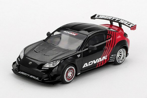 1/64スケールで新旧スポーツカーやレーシングカーを精密にモデル化しているMINI GTの新作として、LB★Nationより「Toyota GR86」のADVAN仕様が登場。
実車はSUBARUとの共同開発によって誕生し、SUBARU BRZと車のベースを共有しながらも、「ドライバーの意のままに操れる“手の内感”」、「限界域でのリニアな応答、キビキビした走り」といった「GRらしい走りの味」を持たせることに注力したモデル。

パッケージサイズ: 約 W100 x D45 x H35 (mm)
素材:ダイキャスト

Prototype Sample-Approval Pending　版権元監修中、写真はサンプルのため実際の商品と異なる場合がございます。

※メーカー都合により大幅な発売延期や発売中止が発生する場合がございます。予めご了承ください。

・ホビー系商品についての諸注意
メーカー都合により発売の大幅な延期が発生する可能性がございます。
予約商品についてはメーカーから順次入荷次第の発送となります。メーカー公表の発売日とは異なる場合がございますのでご了承ください。【対象年齢】：