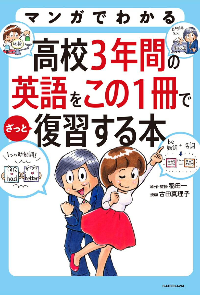 稲田　一 古田　真理子 KADOKAWAマンガデワカル　コウコウ3ネンカンノエイゴヲコノ1サツデザットフクシュウスルホン イナダ　ハジメ フルタ　マリコ 発行年月：2018年08月04日 予約締切日：2018年06月20日 ページ数：256p サイズ：単行本 ISBN：9784046016683 稲田一（イナダハジメ） 1948年、広島県生まれ。早稲田大学法学部卒業。大手電機メーカーの人事・総務部勤務後、（専）通訳ガイド養成所を経て、翻訳・塾講師・家庭教師などの仕事に従事。受験界に身を転じてからは、「志望校の徹底分析に基づく効率的学習」を柱とする独自の学習法を確立 古田真理子（フルタマリコ） 1972年、神奈川県生まれ。早稲田大学商学部卒業後、日本電信電話株式会社に入社。北九州支店での営業を経て本社マルチメディアビジネス開発部に所属しデジタルコンテンツの企画開発に携わる。その後’99年フリーイラストレーターとして独立。児童書からIT系の書籍まで幅広く活躍。日本折紙協会公認講師、イラストレーターズ通信会員（本データはこの書籍が刊行された当時に掲載されていたものです） 1日目　第2文型＆第5文型ー高校英語の入り口は「文型」から／2日目　第1・第3・第4文型＆動詞ー十人十色／3日目　時制ー過去から未来に架ける橋／4日目　助動詞ー能ある鷹は爪を隠す／5日目　不定詞ーマイペース主義者／6日目　動名詞＆分詞ー似て非なるもの／7日目　比較ー最愛の人は誰？／8日目　受動態ー誰にでも愛される人とは？／9日目　関係詞ーあとから詳しく…／10日目　仮定法ーどんな願いも自由自在 先生＆ゆりさんと一緒に、高校英語をマンガでまるっと総ざらいしよう！これ1冊で、3年分をまるごとイッキに！やり直し英語の新定番。 本 語学・学習参考書 語学学習 英語