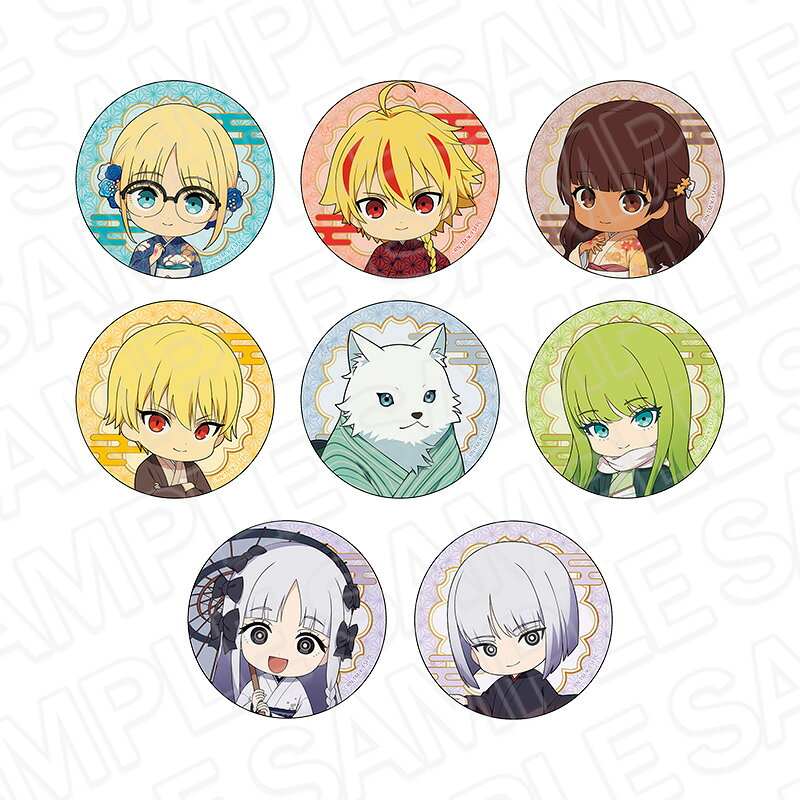 「TVアニメ『Fate／strange Fake』」からカンバッジ（ランダム） 着物 ミニキャラ ver．が登場！【対象年齢】：15歳以上【商品サイズ (cm)】(幅×高さ）：5.6×5.6