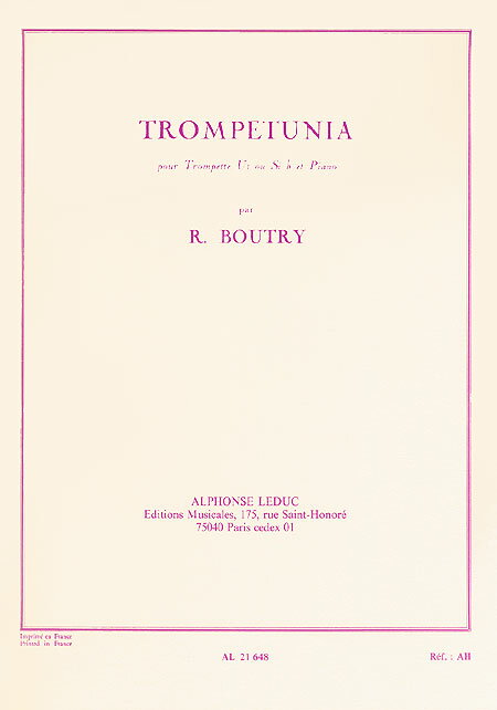 【輸入楽譜】ブートリー, Roger: トランペッチュニア