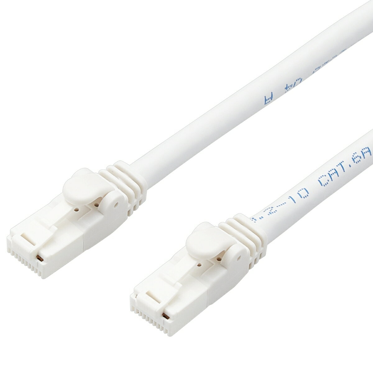 LANケーブル/CAT6A対応/EU RoHS指令準拠/爪折れ防止/簡易パッケージ仕様/1m/ヨリ線/ホワイト
