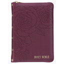 KJV Bible Compact Faux Leather Merlot W/Zipper KJV BIBLE COMPACT FAUX LEATHER [ ...