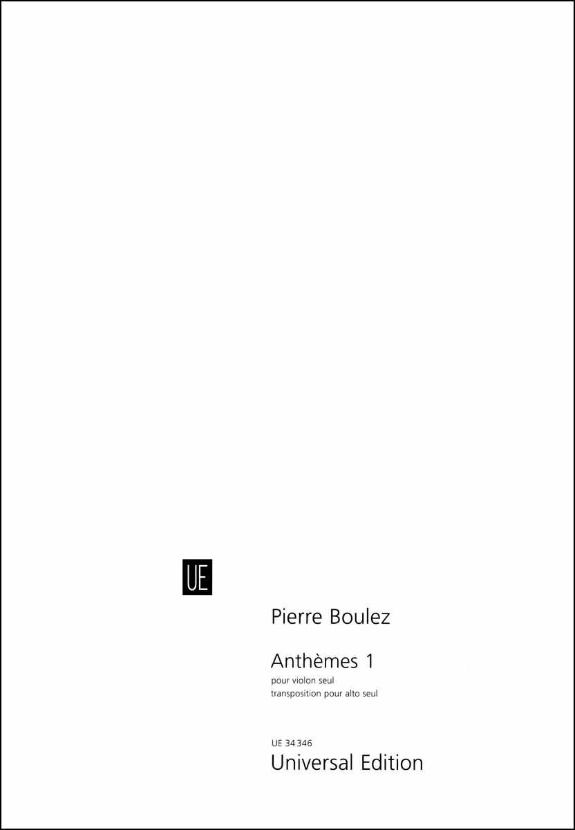 【輸入楽譜】ブーレーズ, Pierre: アンセム 1/ビオラ・ソロ用編曲