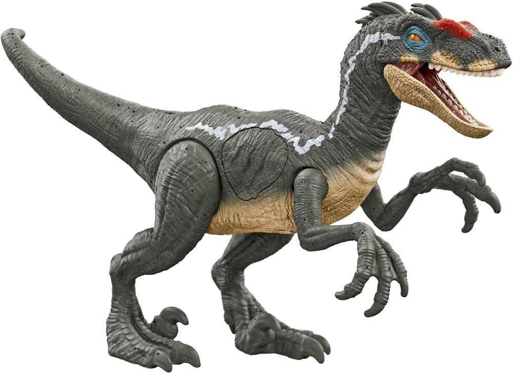 マテル ジュラシックワールド(JURASSIC WORLD) ダメージ！ひかる ヴェロキラプトル 【恐竜 おもちゃ】【全長:約19.8cm】 【4才~】 HNC11