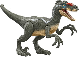 マテル ジュラシックワールド(JURASSIC WORLD) ダメージ！ひかる ヴェロキラプトル　【恐竜 おもちゃ】【全長:約19.8cm】 【4才~】 HNC11