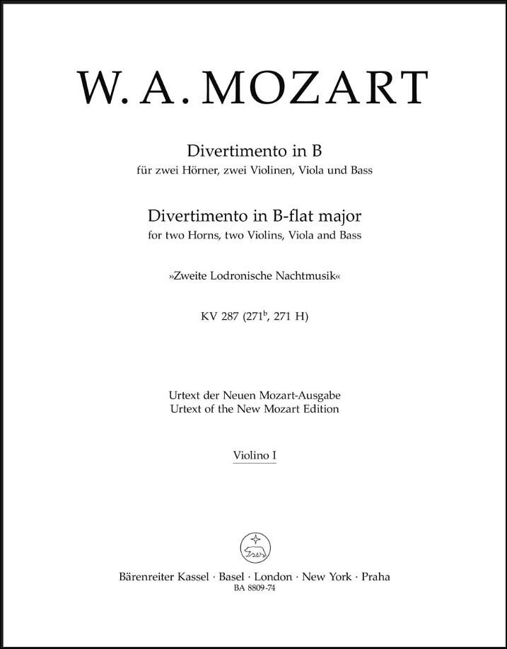 【輸入楽譜】モーツァルト, Wolfgang Amadeus: ディヴェルティメント 第15番 変ロ長調 KV 287(271b, 271H)/新モーツァルト全集版/Dunning編: バイオリン 1