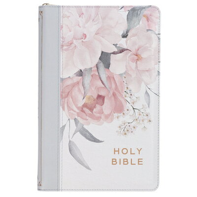 KJV Bible Deluxe Gift Faux Leather Floral Printed W/Zipper KJV BIBLE DLX GIFT FAUX LEATHE [ Christian Art Gifts ]