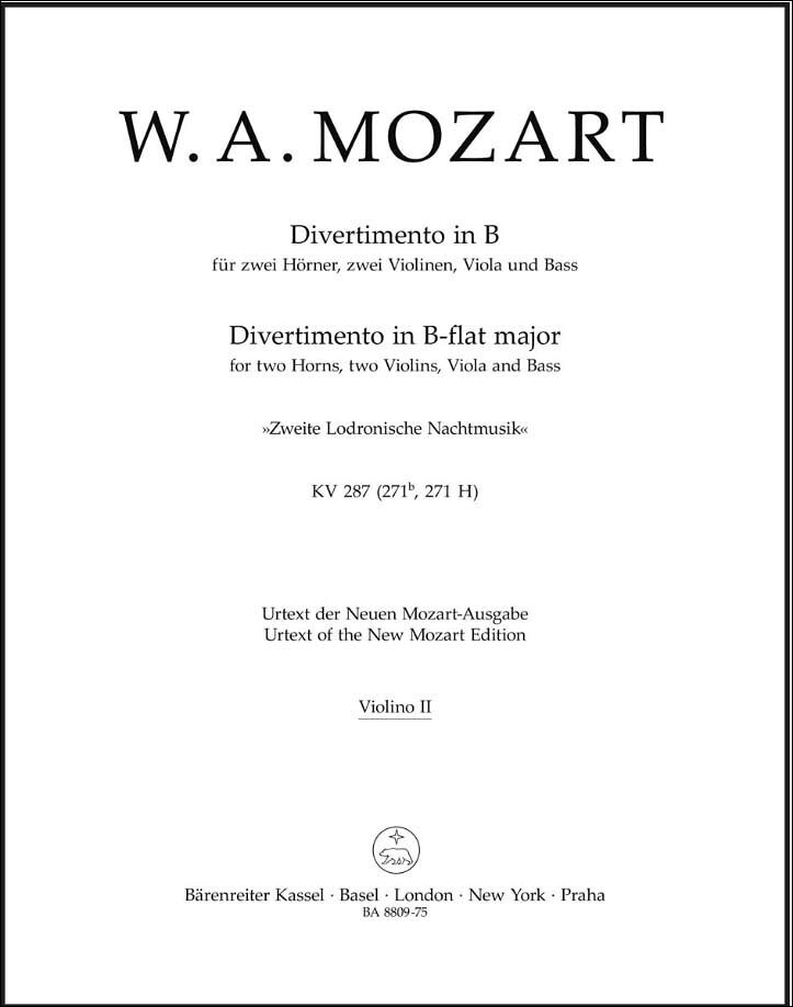 【輸入楽譜】モーツァルト, Wolfgang Amadeus: ディヴェルティメント 第15番 変ロ長調 KV 287(271b, 271H)/新モーツァルト全集版/Dunning編: バイオリン 2