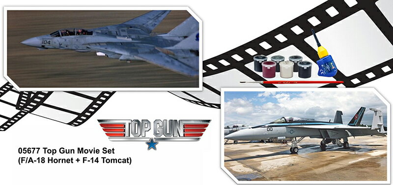 1/72 トップ ガン ムービーセット(F/A-18E & F-14A) 【05677】 (プラモデル)