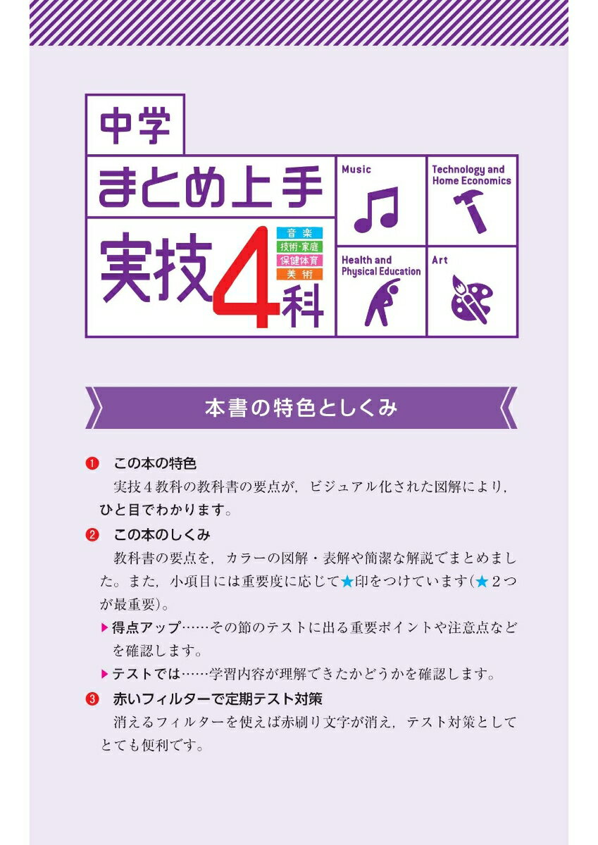 中学まとめ上手 実技4科 [ 中学教育研究会 ]の紹介画像2