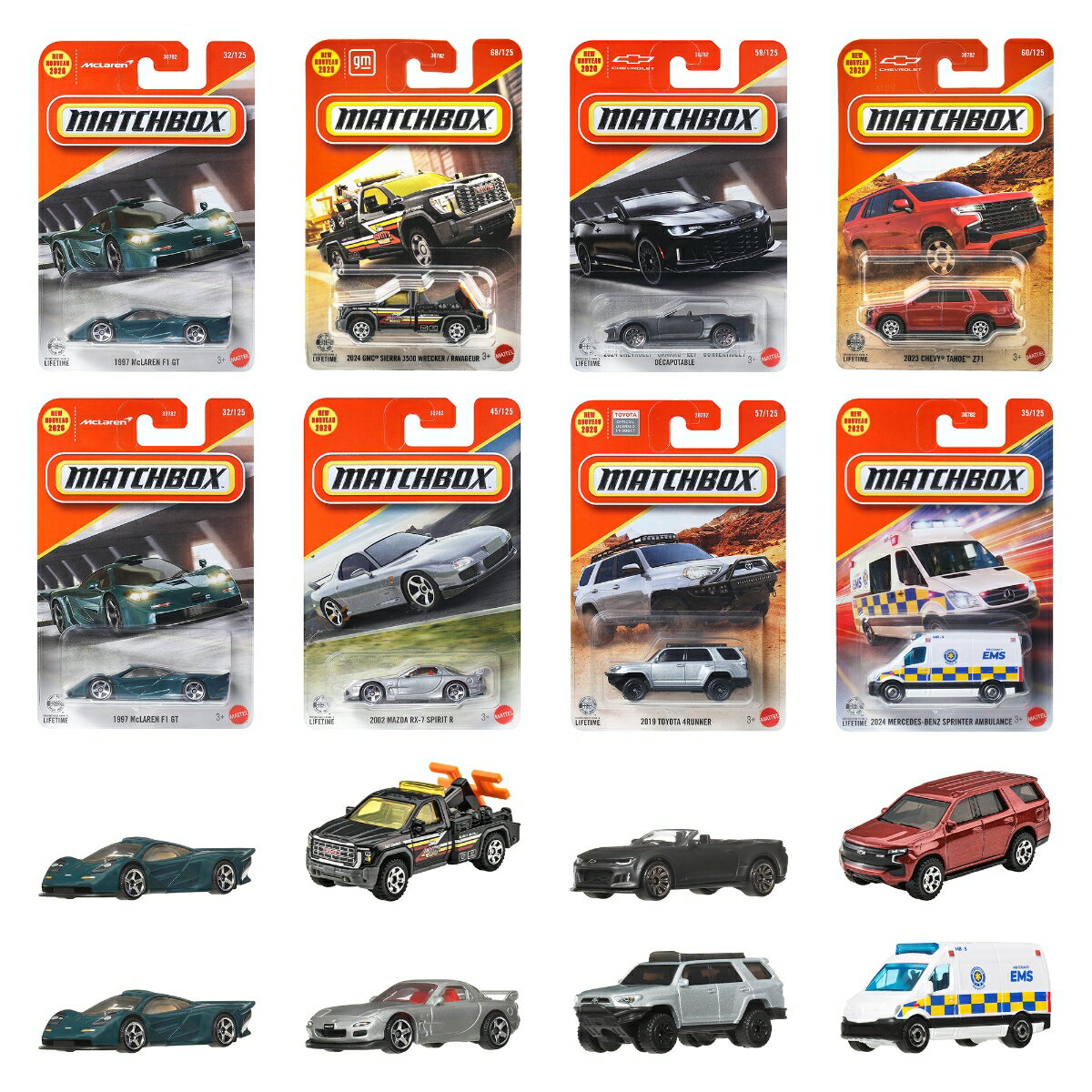 マッチボックス(Matchbox) 　ベーシックカー　アソート 乗り物おもちゃ ミニカー 24台入り BOX販売 3歳から マルチ 30782-987G
