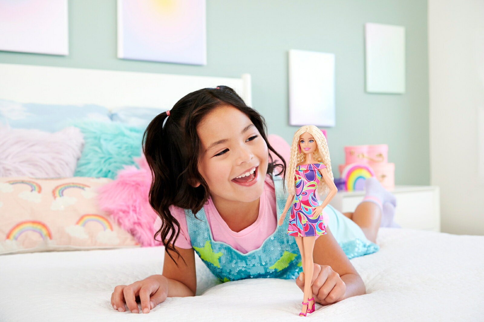 バービー(Barbie)　ファッショニスタ　マーブルドレス きせかえ人形・ハウス バービー人形 3歳から ピンク HRH20