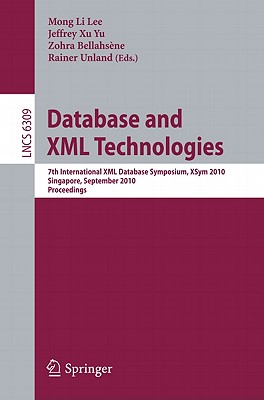 This book constitutes the refereed proceedings of the 7th International XML Database Symposium, XSym 2010, held in Singapore, in September 2010.The 11 papers were carefully reviewed and selected from 20 submissions. The papers are organized in topical sections on XML query processing; XML update and applications; and XML modeling.