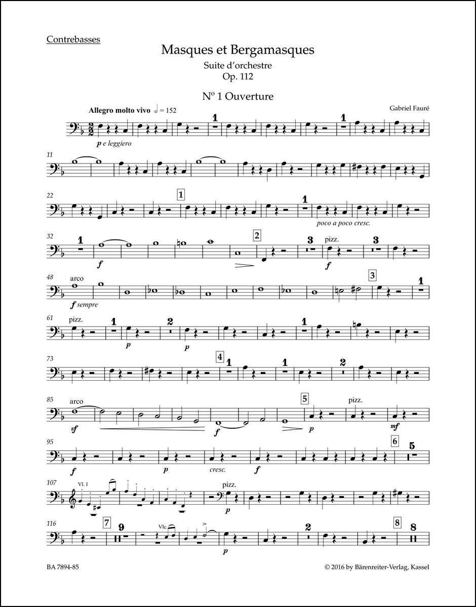 【輸入楽譜】フォーレ Gabriel-Urbain: 組曲 マスクとベルガマスク Op.112/原典版/Tait編: コントラバス [ フォーレ Gabriel-Urbain ]