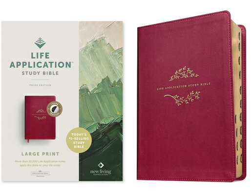 NLT Life Application Study Bible, Third Edition, Large Print (Red Letter, Leatherlike, Berry, Indexe