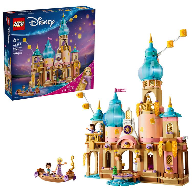 ・ ディズニープリンセスの組み立ておもちゃ - レゴ&reg; ｜ ディズニープリンセス コレクション初登場のラプンツェルの城（43297）から、想像豊かな遊びの世界が広がります
・ ディテール満載のラプンツェルのお城 - 玉座の間、塔のバルコニー、アートルーム、中庭、桟橋など、映画のシーンがよみがえるディテールたっぷり
・ 『塔の上のラプンツェル』のキャラクター5体 - ラプンツェル、フリン、アリアナ女王、フレデリック王のミニドールフィギュアと、パスカルのどうぶつフィギュアが付属
・ 楽しい仕掛け - 2階の落とし戸、城の後ろに収納できるランタン、回転する望遠鏡、動くダンスフロア、ゴンドラなどが、映画の再現やお話づくりを盛り上げます
・ プリセス好きさんにぴったりのギフト - 『塔の上のラプンツェル』が大好きな6才以上のディズニーファンが目を輝かせる組み立てセット
・ 映画がテーマの組み立てセット - レゴ ｜ ディズニー シリーズには、おうちのおもちゃと組み合わせて楽しく遊べるラインナップが揃っています（各セット別売り）
・ インタラクティブな遊び方 - LEGO&reg; Builderアプリは、立体表示されるモデルを拡大・回転して確認しながら作業を進め、進行状況を保存できるため、お子さま一人でも安心して作業に取り組めます
・ サイズ ?（約）高さ37cm x 幅27cm x 奥行16cm／ピース数：676
・ レゴデュプロ以外の製品には、小さな部品が入っています。間違って飲み込む危険がありますので、4才未満のお子さまには遊ばせないでください。【対象年齢】：6歳以上【商品サイズ (cm)】(幅×高さ×奥行）：35.4×9.4×37.8