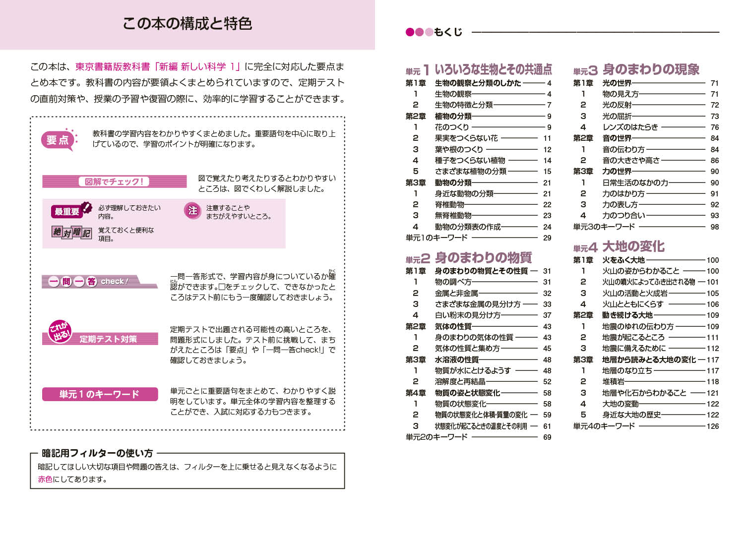 教科書要点ズバっ！　新編　新しい科学　1年 [ 東京書籍出版事業部 ] 2