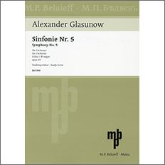 【輸入楽譜】グラズノフ, Aleksandor Konstantinovich: 交響曲 第5番 変ロ長調 Op.55: スタディ・スコア
