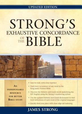 Strong's Exhaustive Concordance of the Bible is a classic that has stood the test of time and is as useful to the Bible student today as it was when it was first published decades ago. This reference work is a must for the desk of every teacher, preacher, and Bible reader. This edition includes new typeface making it more readable, updated and improved Hebrew and Greek dictionaries, maps and additional Bible study aids, the words of Christ in red, and clear edge-tab indexing for handier use.